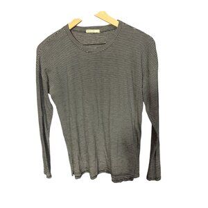 Marine Layer Striped Long Sleeve Shirt S Black & White Cotton Blend Soft Lightwe